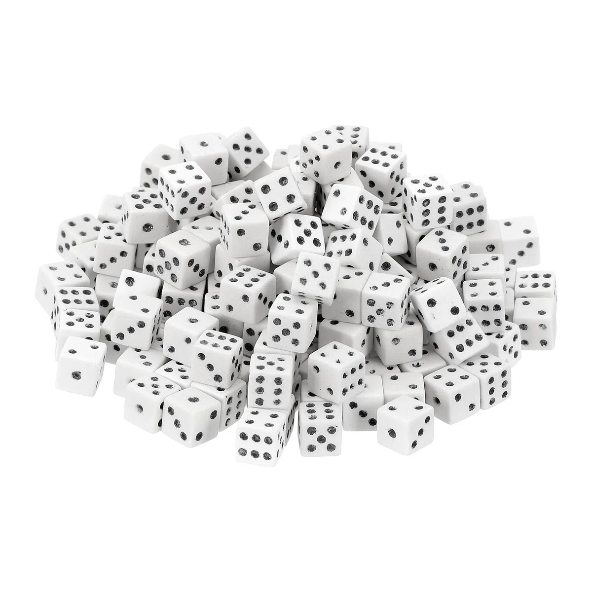 QUARKZMAN 200Pcs Mini Dadi, 8mm/0.31" Dadi Piccoli Acrilici A Sei Facce Con Punti Per Giochi Da Tavolo Party E Attività, Beige Chiaro/Nero