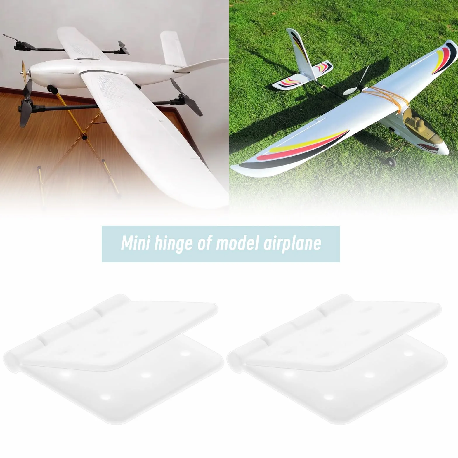 30PCS RC Airplane Cerniere 36x20mm rettangolari pieghevoli in plastica appuntate cerniere per fai da te RC aeroplano parti di ricambio bianco