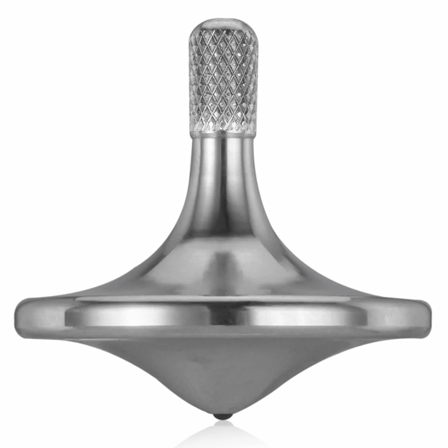Trottola di precisione in metallo, LOQATIDIS rotazione liscia per molto tempo, Tempo di rotazione ottimale superiore a 8 minuti, equilibrio perfetto Giocattoli EDC ben fatti (Argento)