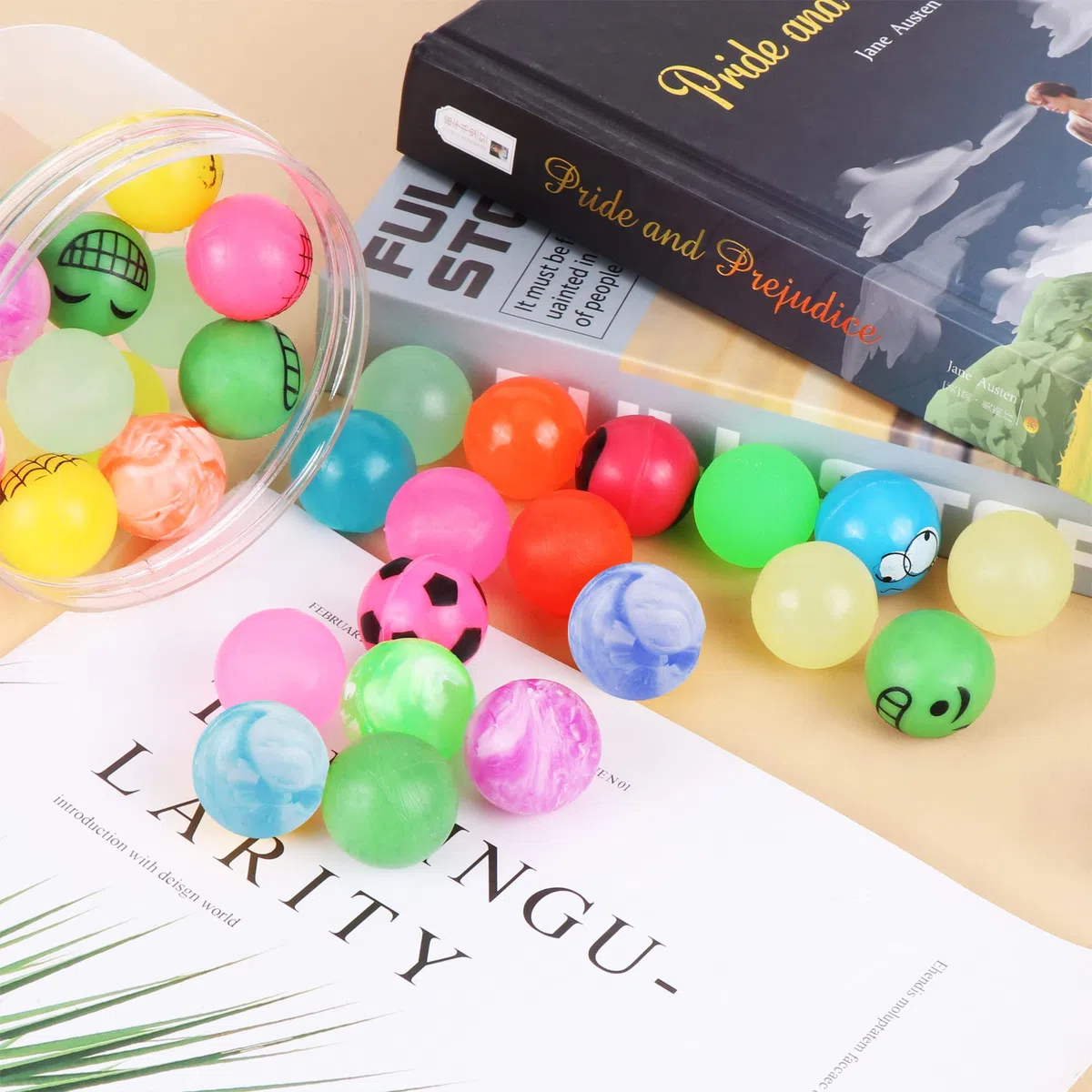 JSMTKJ 50 Pezzi Palline Rimbalzanti, Giocattoli con Palline di Gomma, Palline di Gomma rimbalzanti per Bambini per Feste Premi Regali Modello Casuale