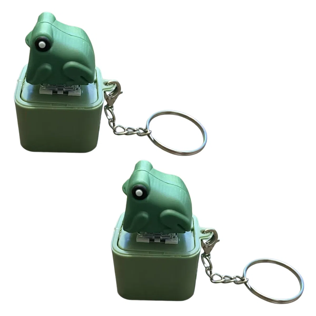 Button Keychain, Rechargeable Animal Sound Fidget Clicker with LED Light, Funny Interactive Noise Maker Desk Toy for Adults Stress Relief Gift