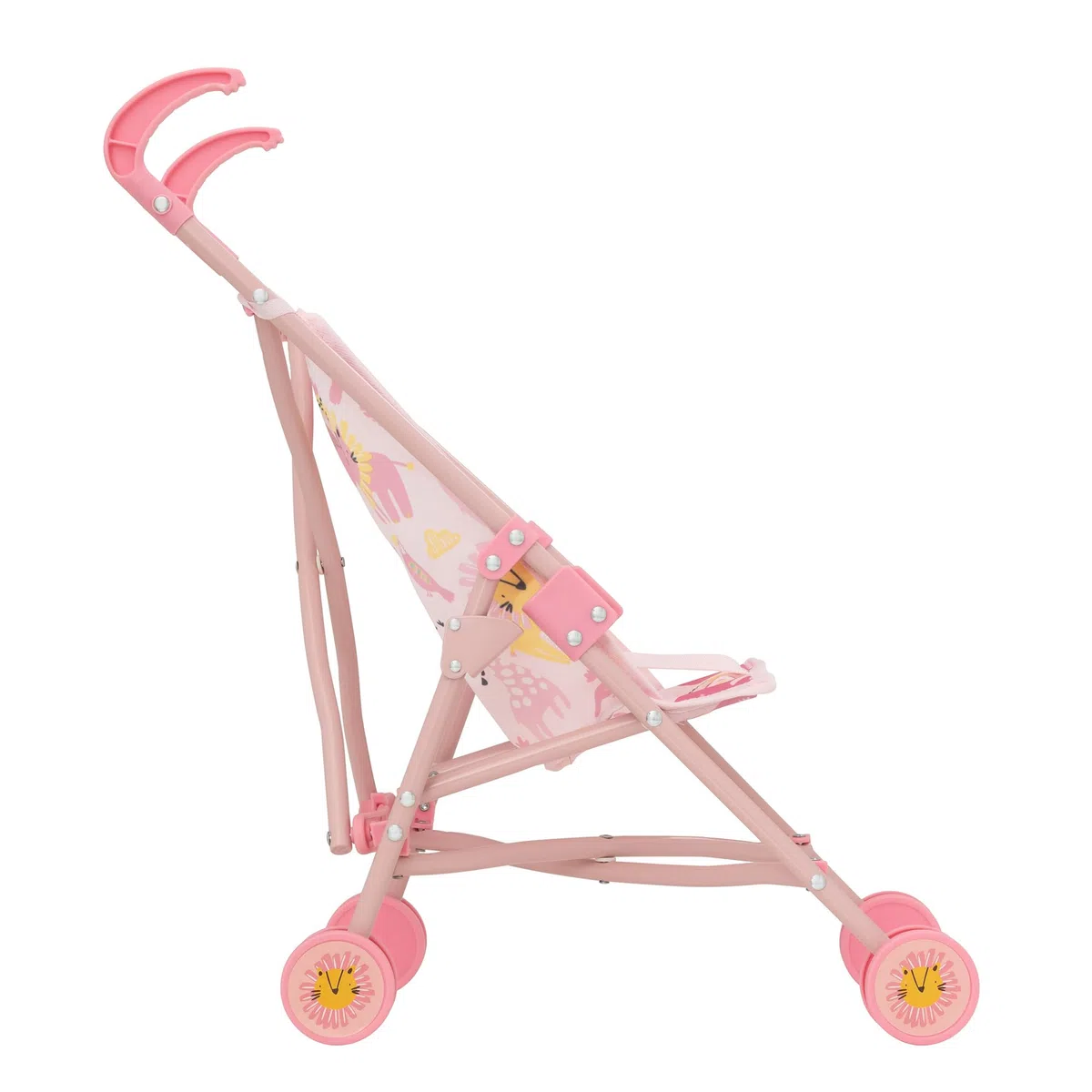 BabyBoo - Passeggino singolo, passeggino per bambole, passeggino ombrello, pieghevole, giocattolo per giochi di ruolo bambini dai 2 anni in su (giungla rosa)