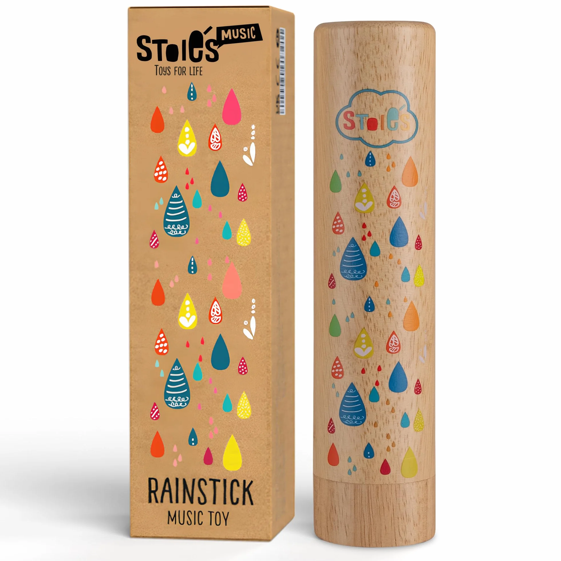 Stoie's Bastone da Pioggia in Legno, Confezione da 1 Pezzo, Giocattolo educativo calmante, Sviluppo precoce, capacità di Ritmo e coordinazione