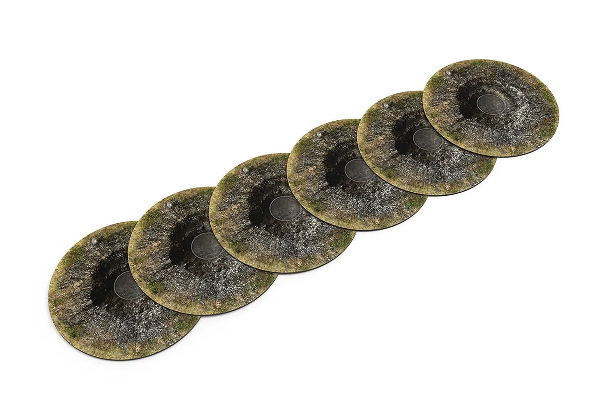 Zone in gomma compatibili con Warhammer 40k 7,6" - Cratere - 6 pz.