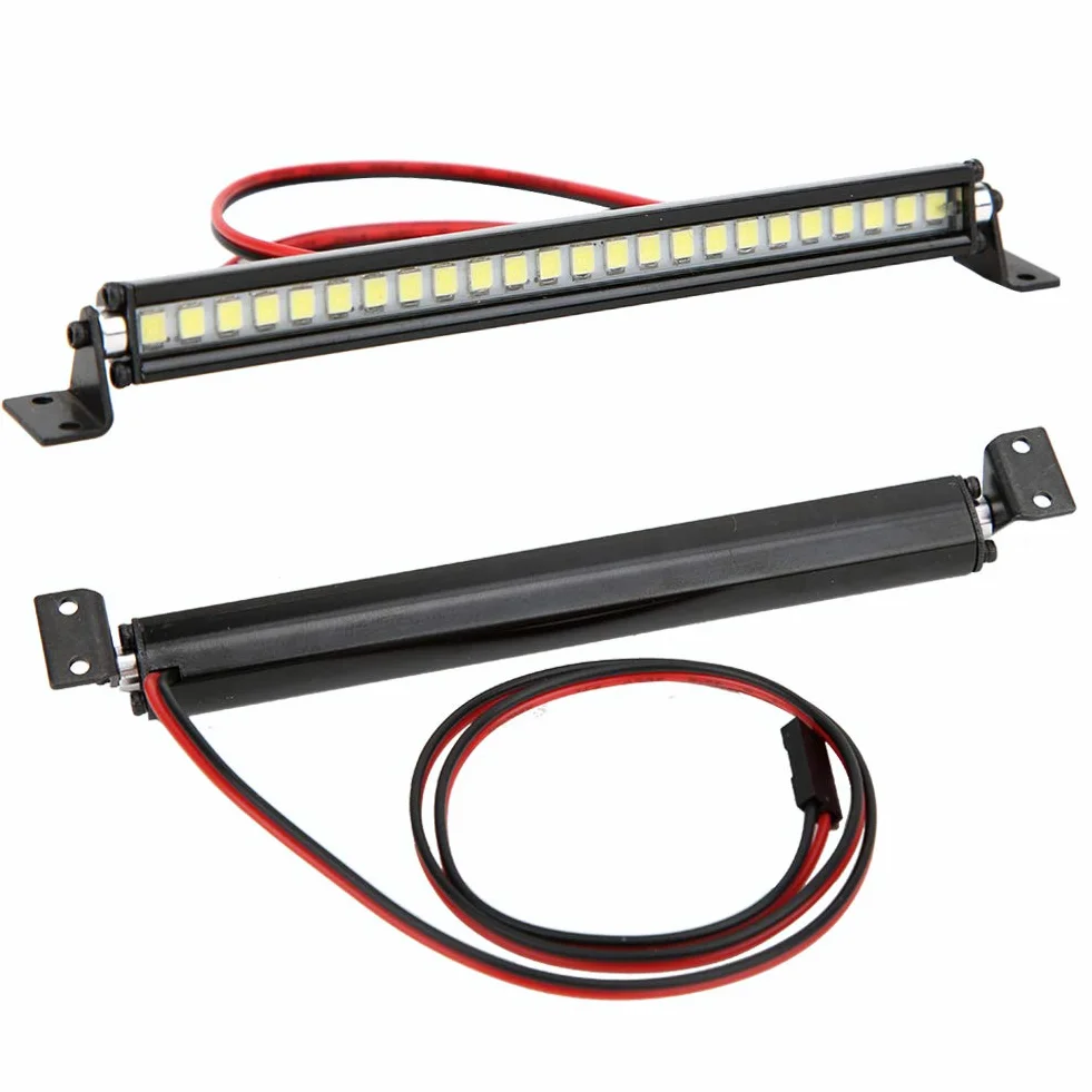 KIMISS Rc Light Bar Rc Luci per Auto Metallo + Plastica Nero 24 LED Luci da Tetto Bar Lampada da Tetto Decorazione Rc Accessorio Adatto per Scx10 1 10 4Wd Car
