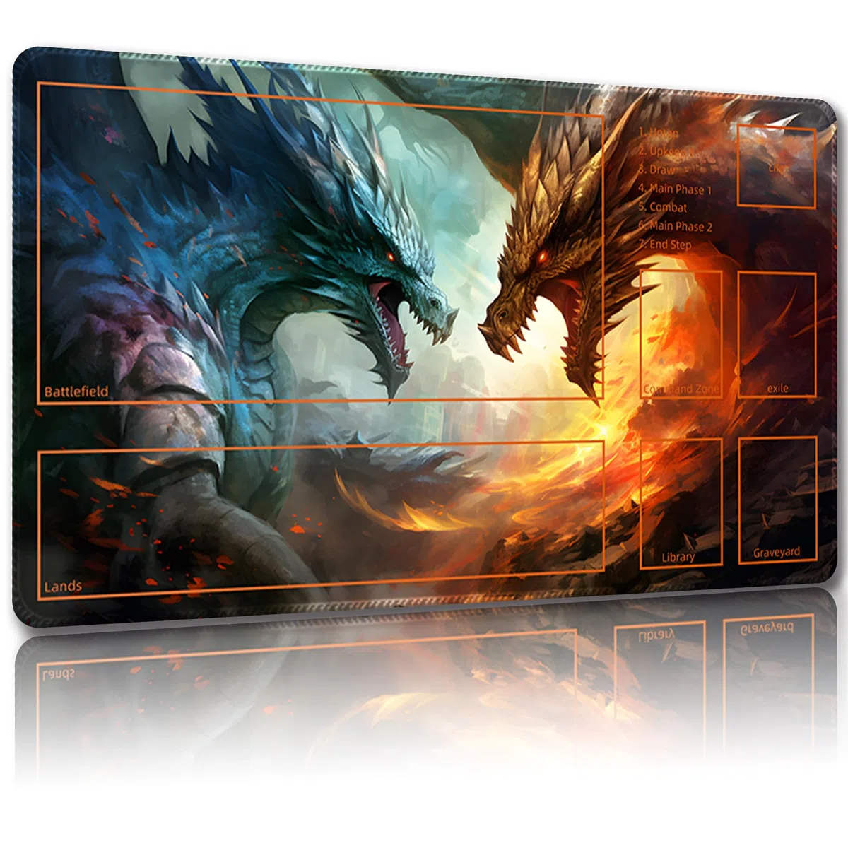Tappetino da gioco per MTG, con borse di stoccaggio, 61 x 35,6 cm, TCG e tappetino da gioco da tavolo per carte, con zone per mouse e tappetino magico