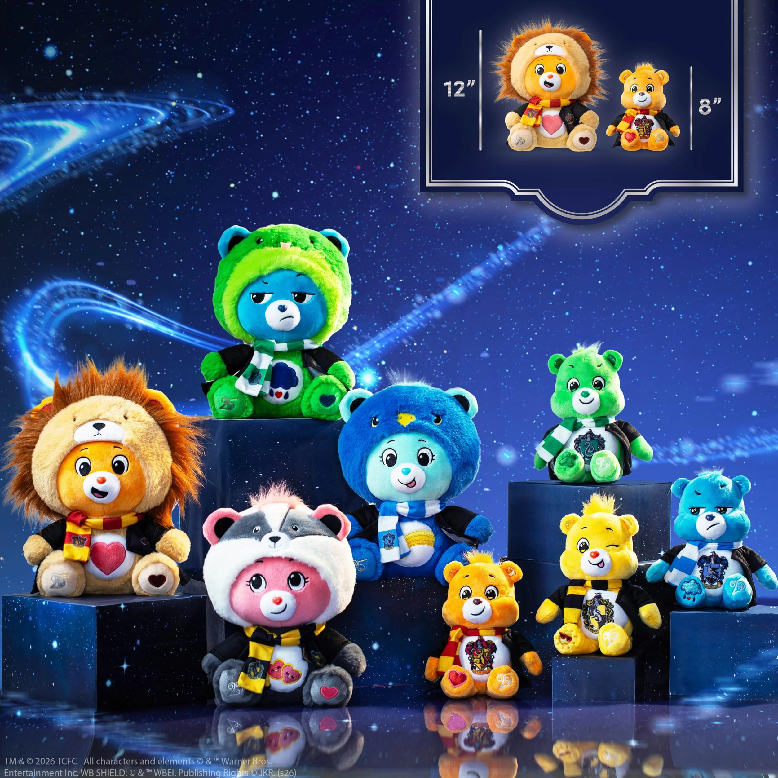 Care Bears Collab (Magic) Felpa con Cappuccio Mascot Peluche - Orso Grumpy x Serpeverde