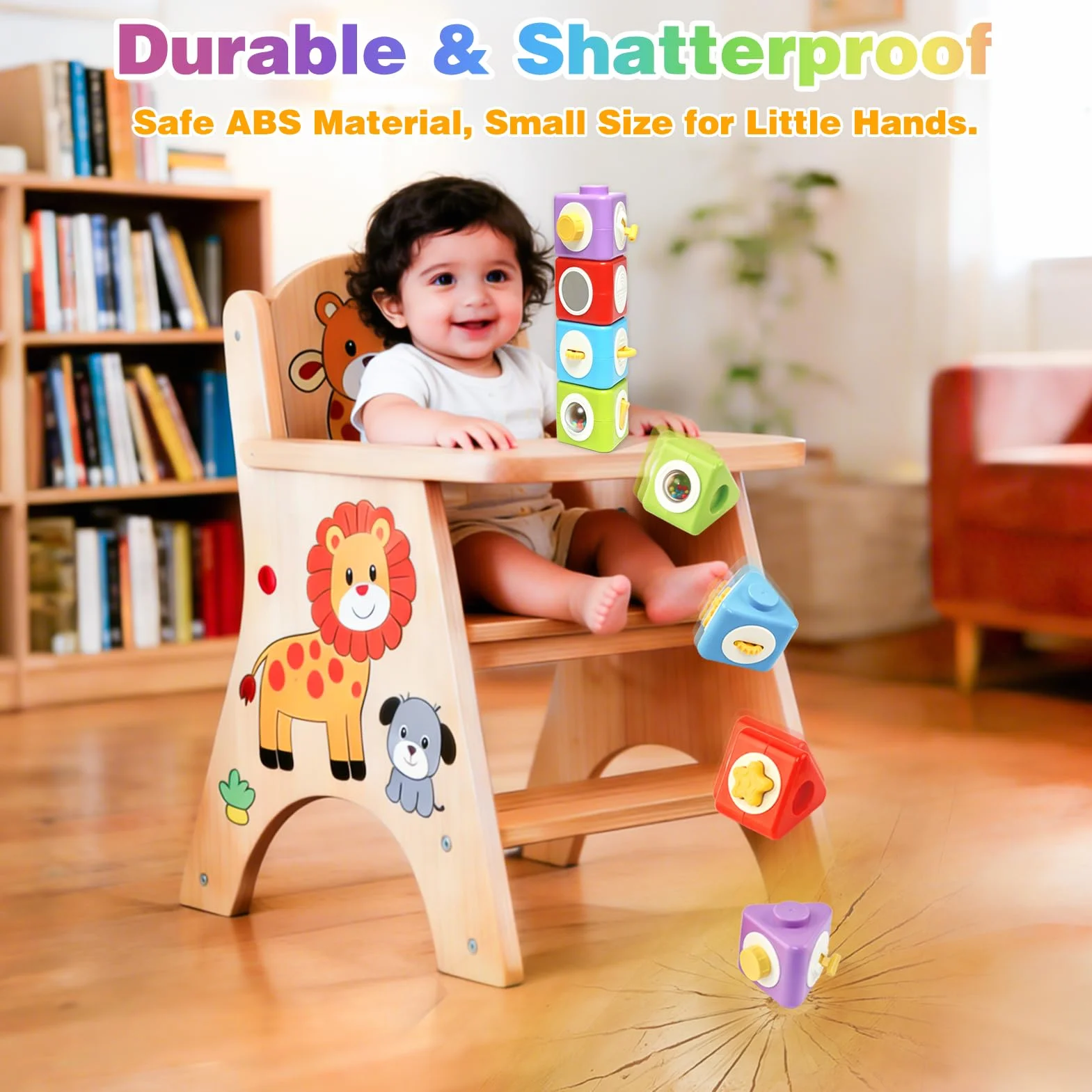 Giocattoli Montessori 1 Anno, Cubo Occupato 12 in 1 Giochi Sensoriali per Bambini 1 2 3 Anno, Giocattoli da Viaggio Giocattoli Educativi per l'apprendimento Regalo per Neonati 12-24 Mesi