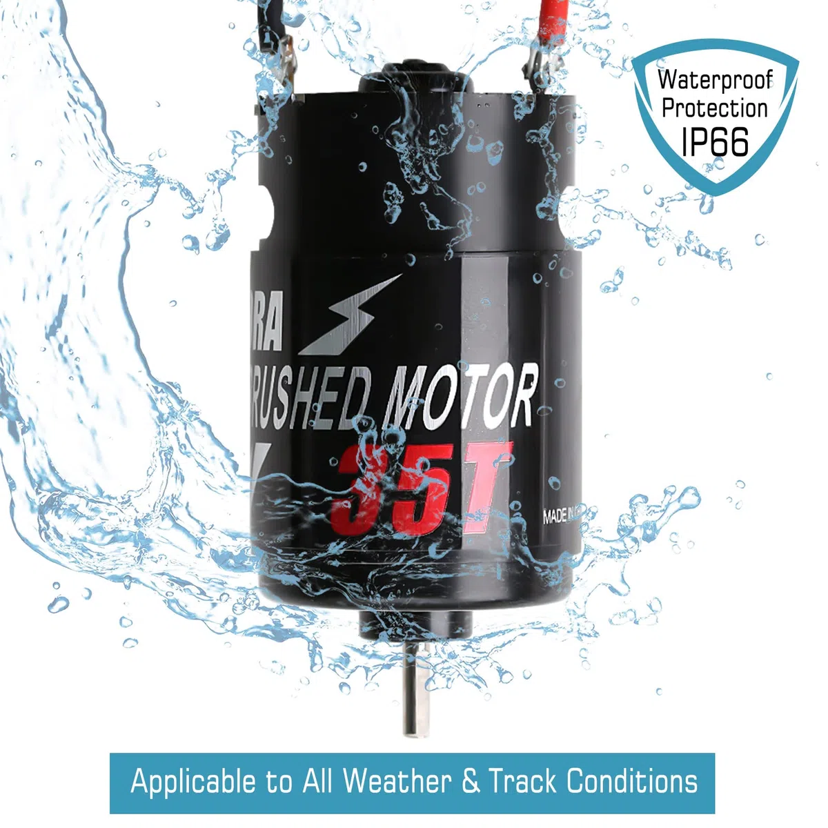 INJORA 550 RC Spazzolato Motore Impermeabile 35T Brushed Waterproof Motor per 1/10 Crawler Axial SCX10 Pro TRX4 TRX6 VS4-10 Redcat Gen 8 7 Pro Enduro RC Auto Barca