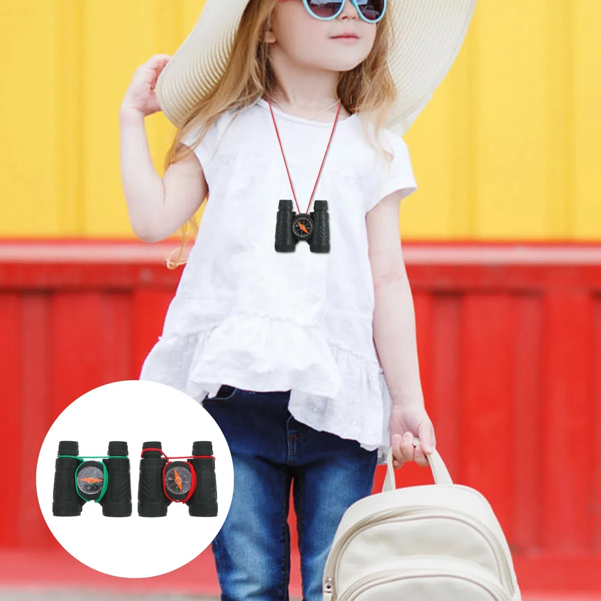 Toddmomy 10Pcs Piccola Tasca Binocolo Mini Binocolo Mini Telescopio Giocattolo Della Novità con Bussola per Le Ragazze Ragazzi Guidati Birdwatching All' aperto Nero