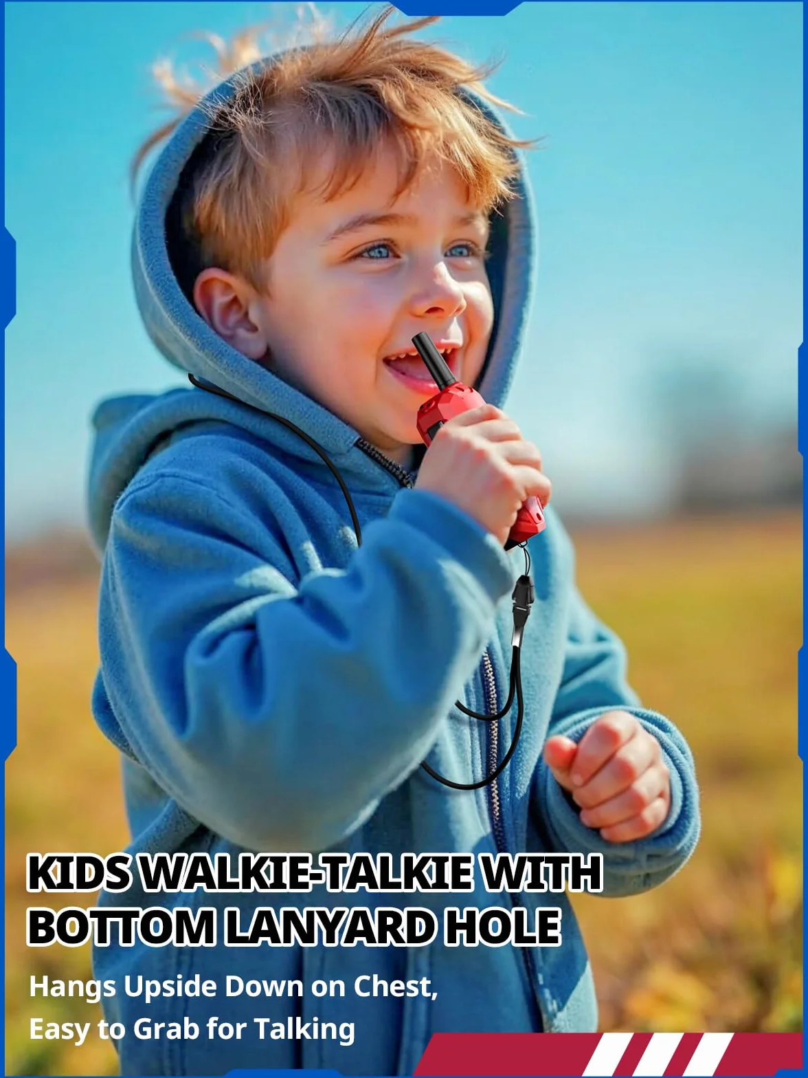 Inspireyes Walkie-Talkie Bambini Ricaricabili, 48 Ore di Orario di Lavoro, 3 Chilometri di Lungo Raggio, Regali di Compleanno per Ragazzi Ragazze, Giocattoli da Esterno per Bambini di 3-12 Anni