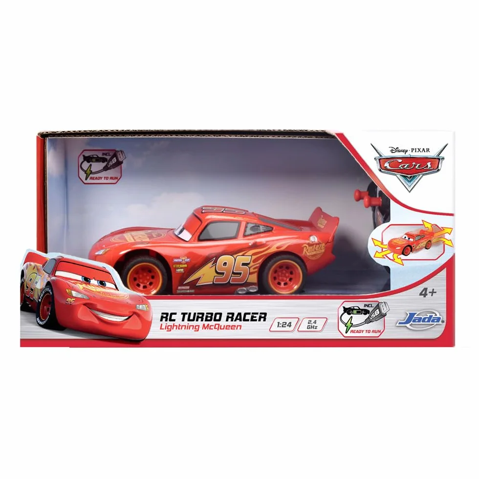 Dickie Toys - Radicomando di Cars Saetta Mc Queen 1:24, 17 cm, +4 anni, 203084038