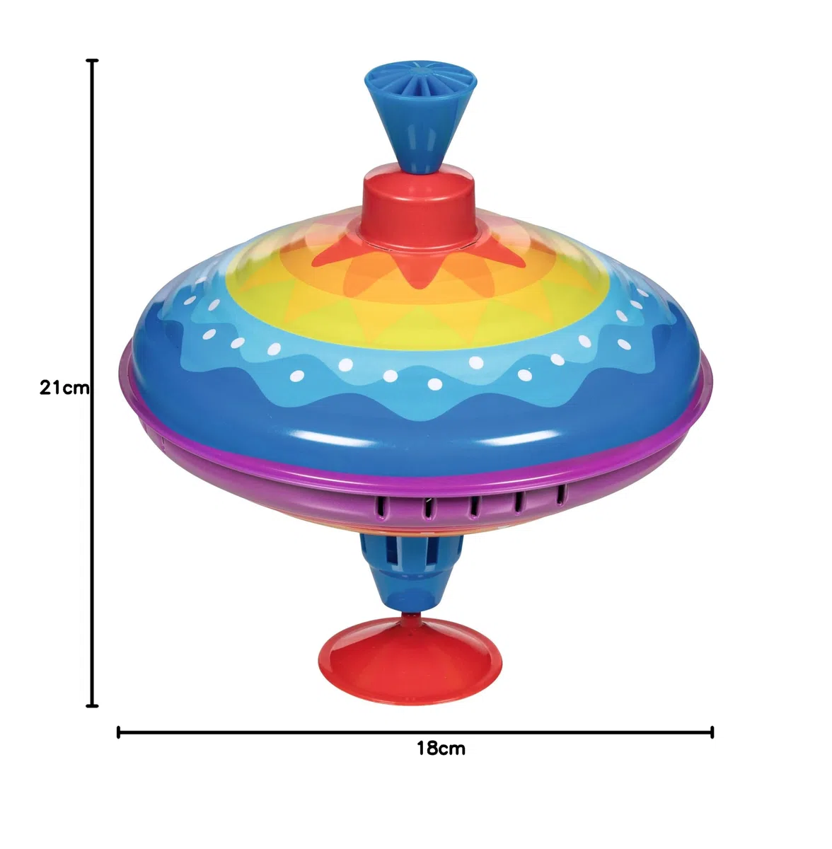Brummkreisel Farbentanz: Ø 18,5 cm, H= 21 cm, Blech, Kunststoff, per Stück