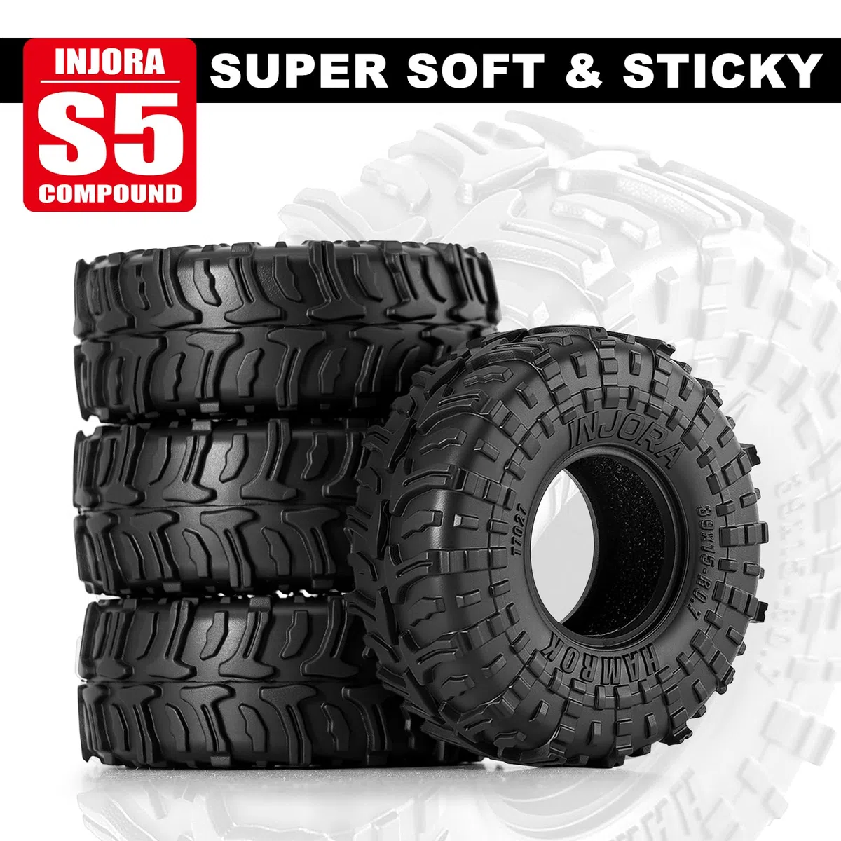 INJORA Pneumatici Hamrok da 0,7 pollici, 39 x 15 mm, per 1/30 Axial SCX30 (T7027)