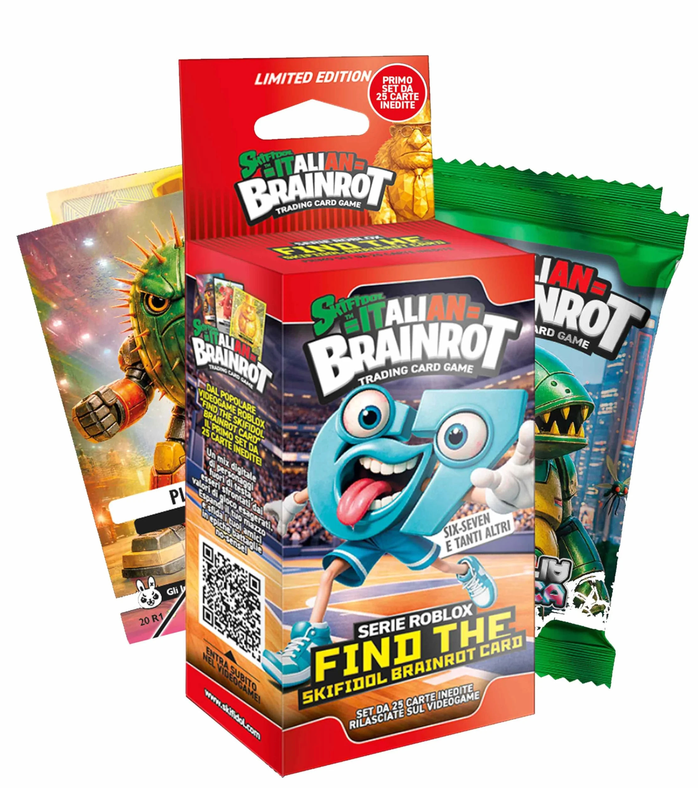 Serie Roblox – Find The Skifidol Brainrot Card, Blister da 25 carte da gioco inedite e 14 carte da gioco serie Gamma - SET PRIMO