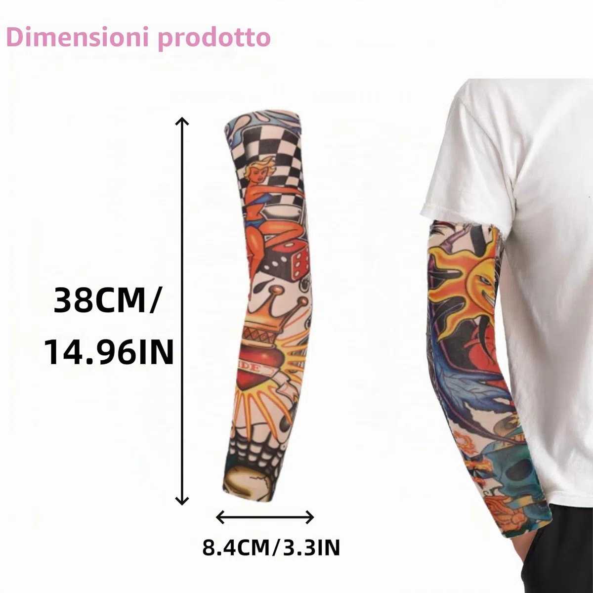 12 Pezzi Tatuaggi Maniche Copertura Arte Braccio Finto Tatuaggio Maniche Copertura Per Uomini Donne Nylon Manica Braccio Calze Elastiche Biker Sleevelet Halloween Tatuaggio Hip Hop Sun Block