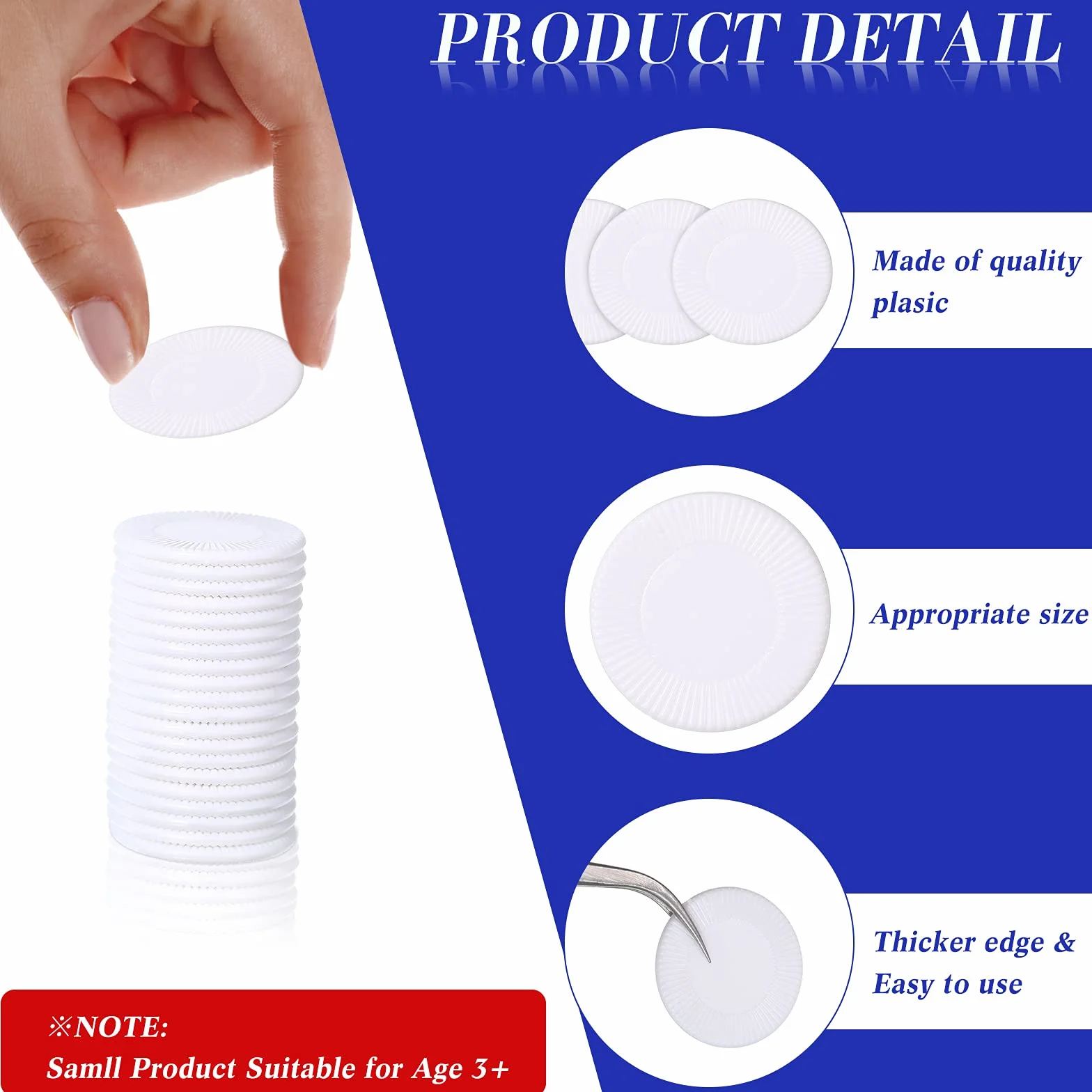 Skylety 200 Fiches da Poker in Plastica da 22 mm/ 0,87 Pollici Fiches di Conteggio Bianca Piccoli Contatori di Apprendimento Dischi per Conteggio Vuoti Fiches Bingo Segnalini per Dischi Conteggio