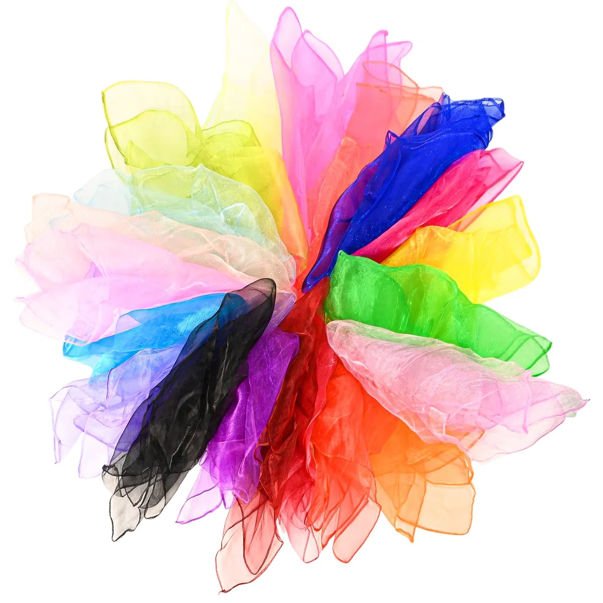 20 Pezzi Foulard Giocoleria,60x60cm Sciarpe di Giocoleria Sciarpe Danza,per spettacoli, magia e acrobatica nei programmi dell'asilo materno