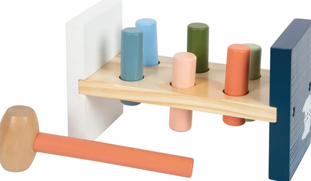 Small Foot Banco con martelletto Arctic, in Legno Certificato FSC® 100%, Gioco motricità e apprendimento, da 1 Anno