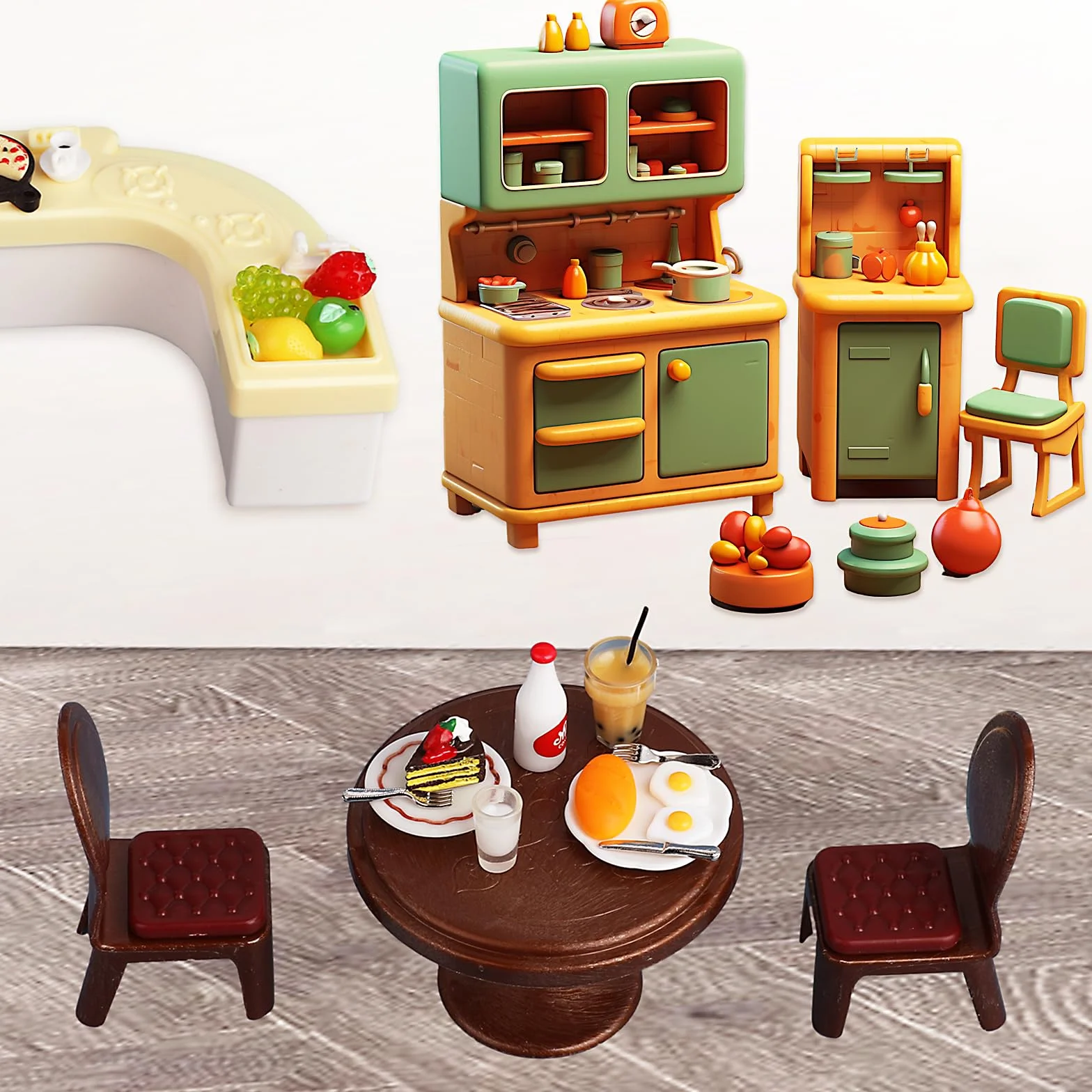 cobee 50 miniature alimentari bevande, 1:12 casa delle bambole mini giocattoli cibo cibo in miniatura adatto per stoviglie miste mini accessori per casa delle bambole roba in miniatura fingere cucina