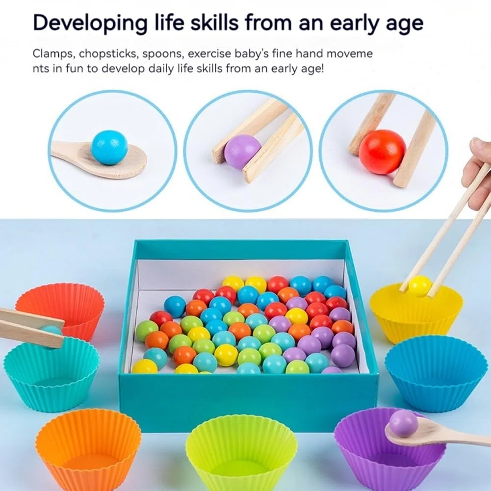 Set di Giocattoli Matematica aritmetica Montessori, Silicone e apprendimento Digitale in Legno con Perle, Set aritmetico di Montessori con Bacchette, cucchiai, Blocchi numerici