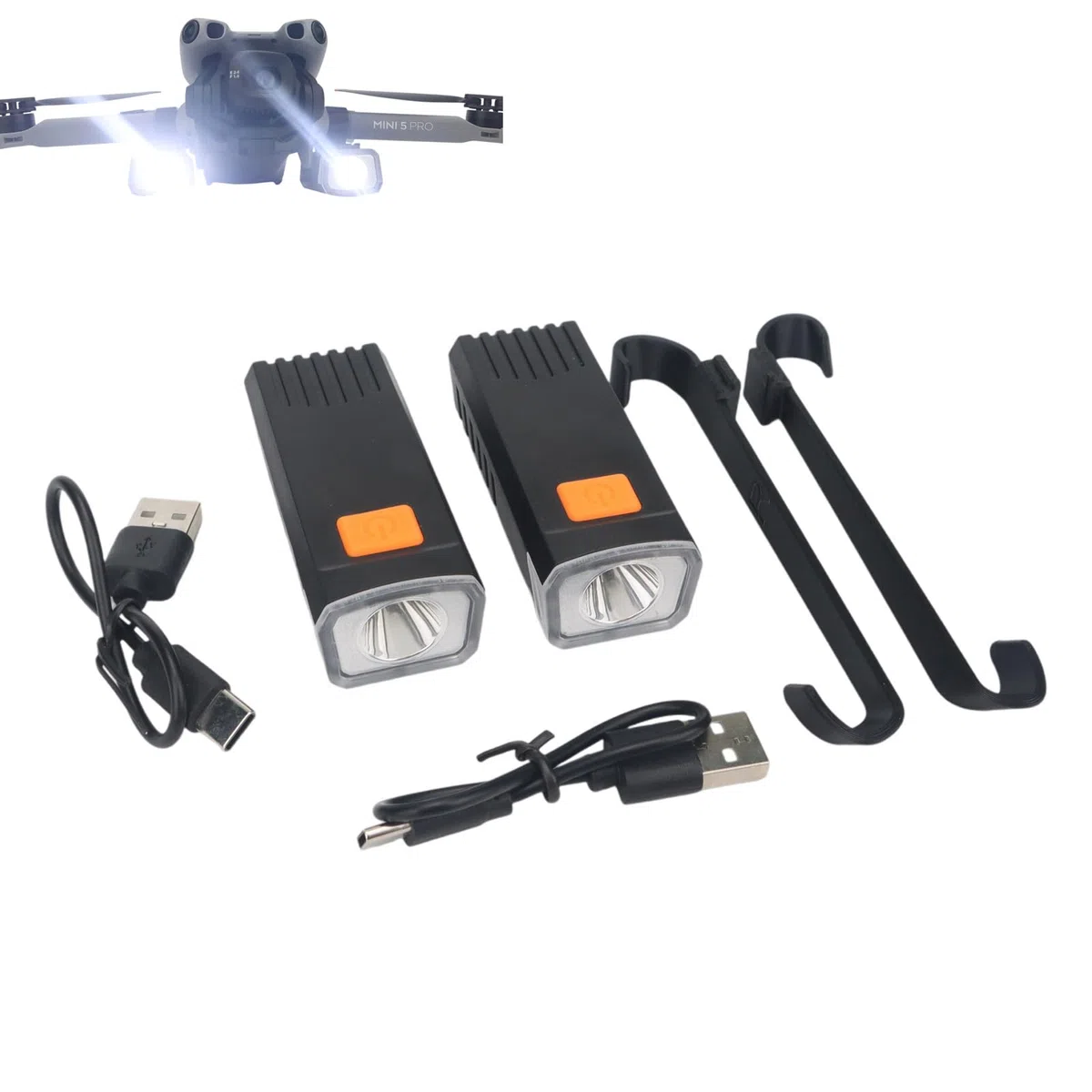 Mini5 Pro Drone Searchlights Luce Notturna per DJI Mini 5 Pro Ricaricabile Doppia Luce Modalità Multipla Strobe Night Flight Luce di Volo Ad Alta Luminosità LED Illuminazione Spotlight