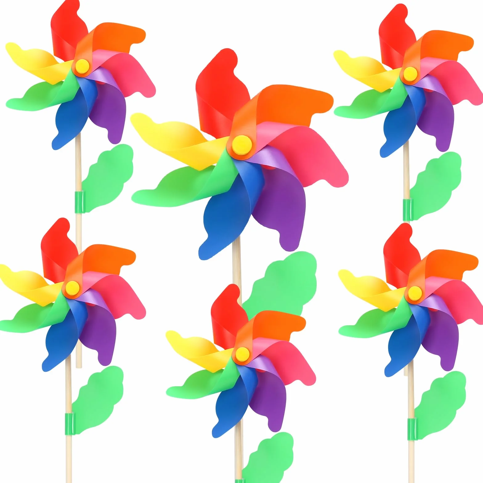 6pz Girandola a Vento da Giardino Arcobaleno Gioco Girandole per Bambini Mulino a Vento Riflettente Girandole Addobbi Arcobaleno PVC 56.8x23.5cm-per Decorazione Giardini Parco Idea Regalo