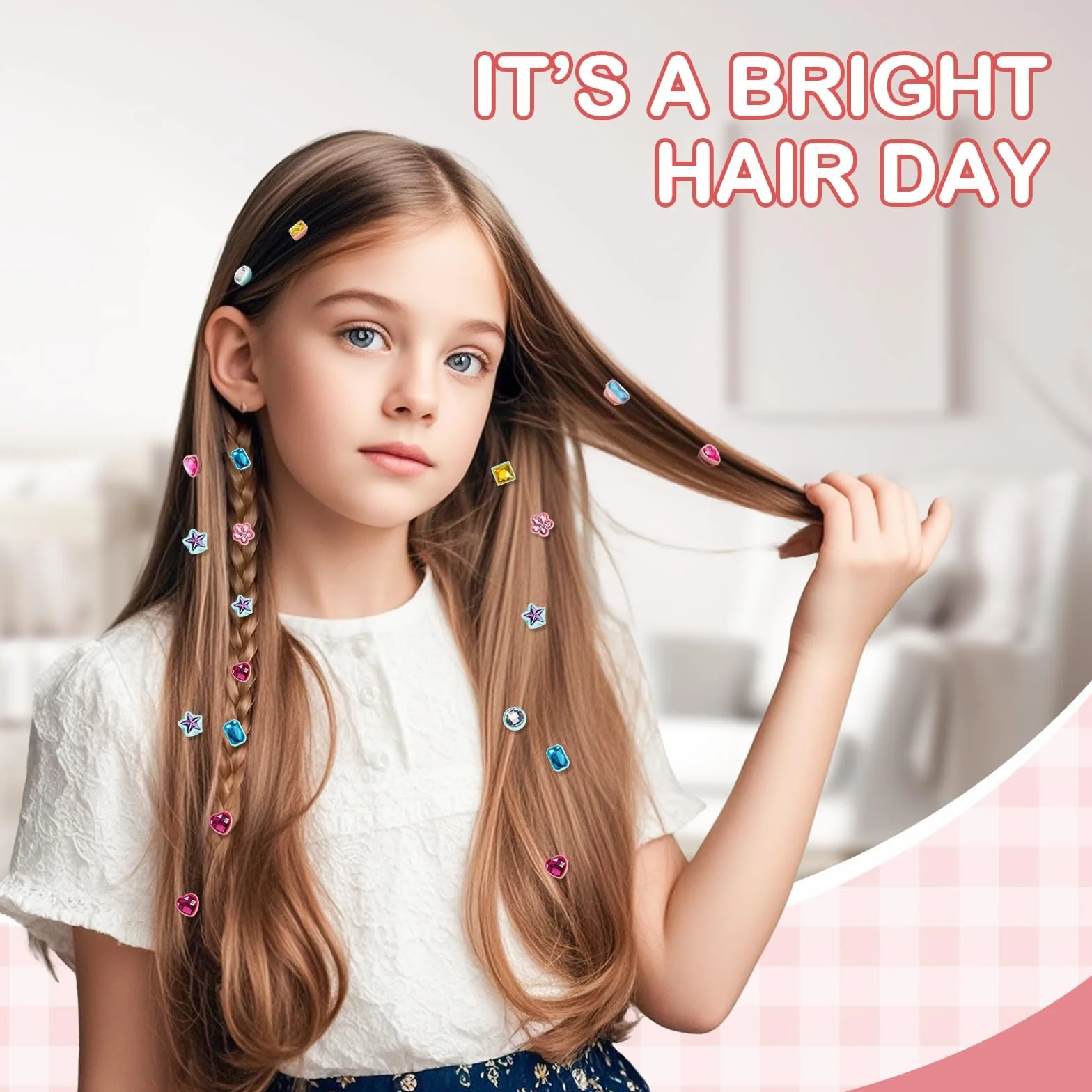 Regalo Bambina 5 6 7 8 9 10 Anni, Kit Gemme Capelli Giochi Bambina 4-10 Anni Femmina, Lavoretti Creativi per Bambini, Regalo Compleanno Ragazza 11 12 Anni