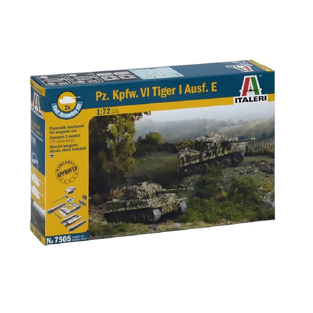 Italeri 7505 - Pz.Kpfw.Vi Tiger I - Fast Assembly (2 Pcs) Model Kit Scala 1:72