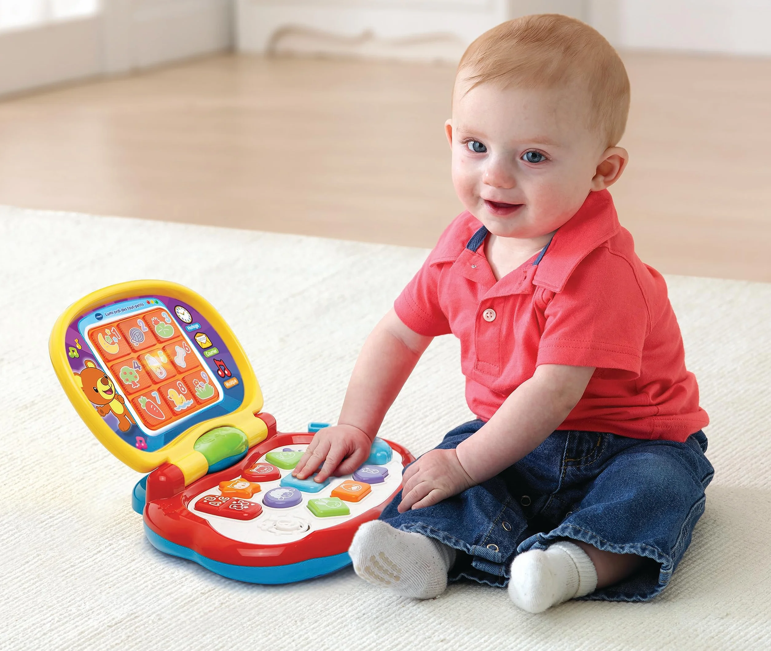 VTech Il Mio Super Computer, Computer Interattivo per Bambini, Computer con Mouse Effetti Luminosi, Pratica Maniglia, Gioco Bambino con Animali e Musica, Lingua Italiana, Batterie Incluse, 12-36 Mesi