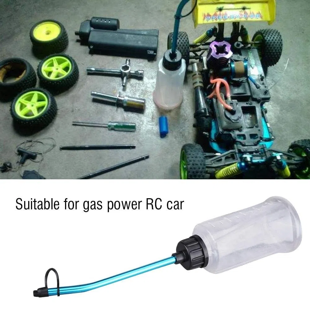 Bottiglia Di Riempimento Olio RC, 29,5 Cm/11,6 Pollici Bottiglia Di Ricarica per Riempimento Carburante Nitro Rc Contenitore Oliatore per Auto Telecomandato in Plastica