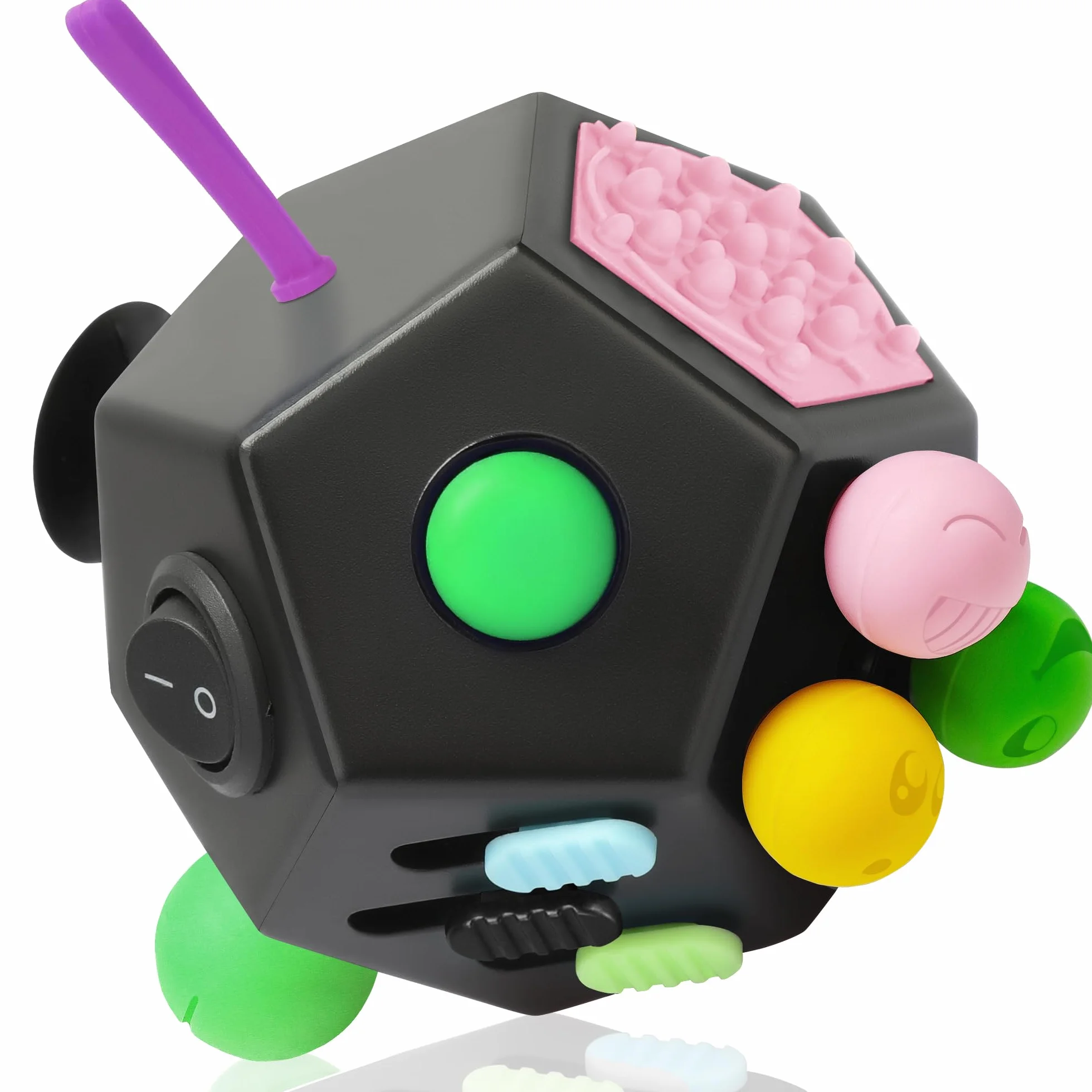 VCOSTORE Fidget Cube con 12 Lati - Originale Cubo Antistress Adulti Fidget Toys Ufficio Gadget Anti Stress Cube Per Tutte le Età Con ADHD, ADD, ASD, ADHD