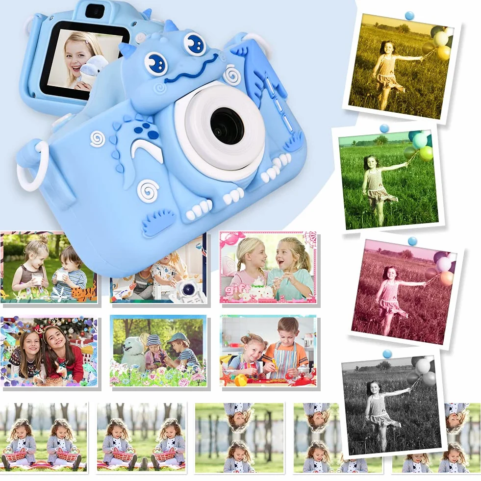 OSDUE Fotocamera per Bambini, 40MP Video HD con Schermo da 2 Pollici, Videocamera Digitale con Scheda 32GB - Regali per Ragazze e Ragazzi 3-10 Anni