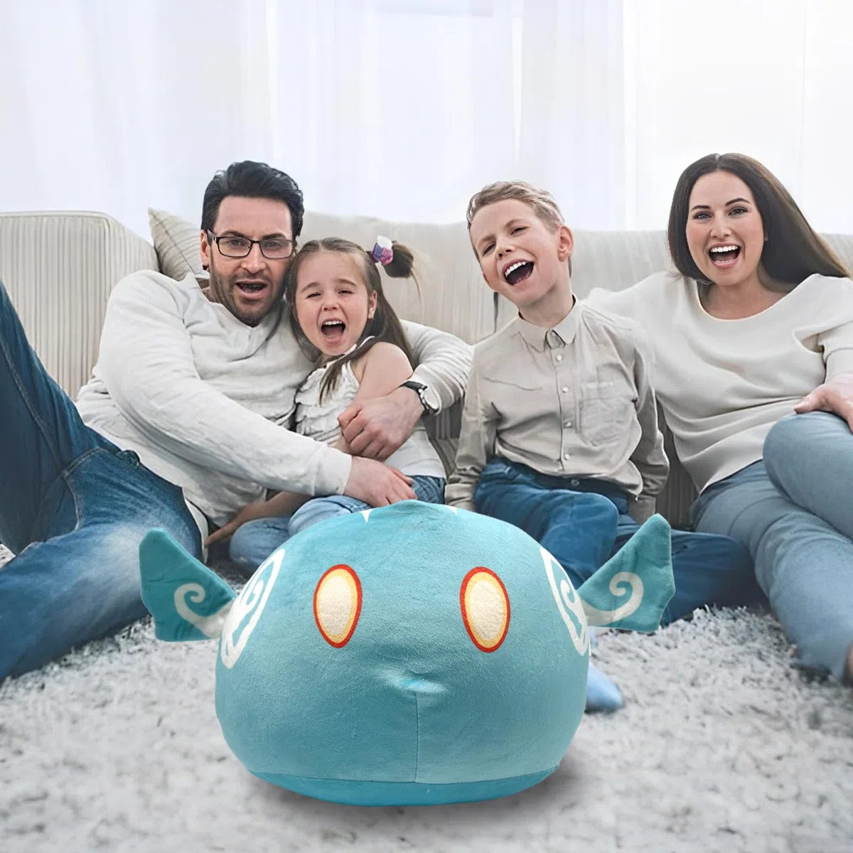 Genshin Impact Peluche, Genshin Impact Sllime Monster Plush, Cuscino di Peluche a Forma di Mostro, Mostro Peluches 35cm Bambola Regalo Decorazione