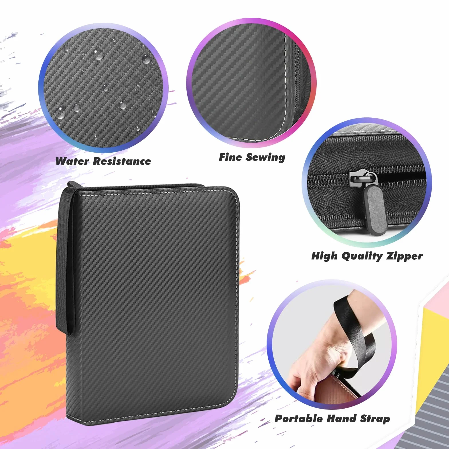 GIBOHOM Raccoglitore Carte Magic, 900 Tasche Album Carte, 50 Pagine Album One Piece Card Game, Album di Carte per Giochi di Carte Collezionabili (Nero)