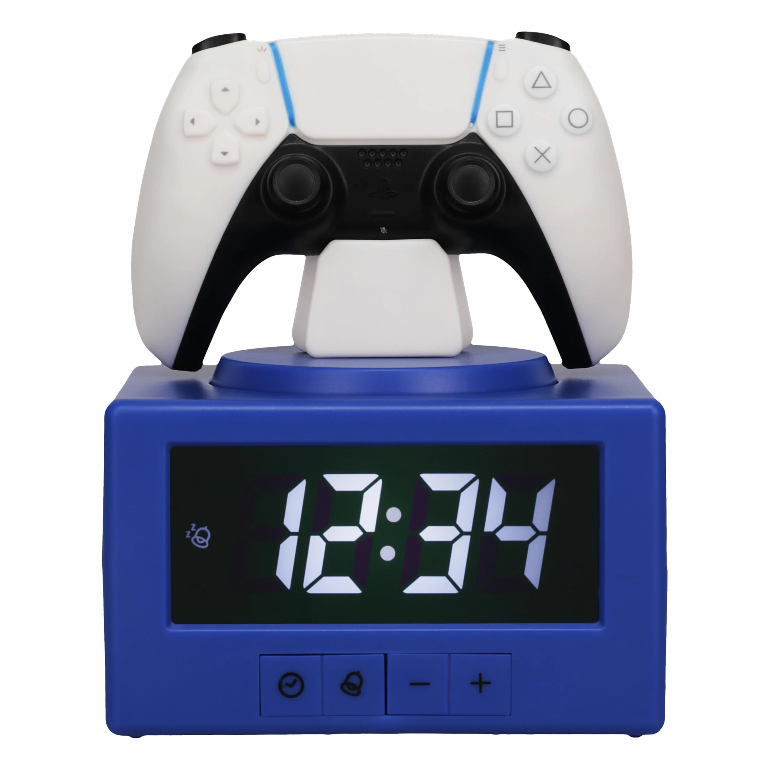 Paladone, Sveglia digitale con controller DualSense della PlayStation, con funzione luce notturna, con licenza ufficiale, decorazione da gaming e per camera da letto, per bambini e ragazzi