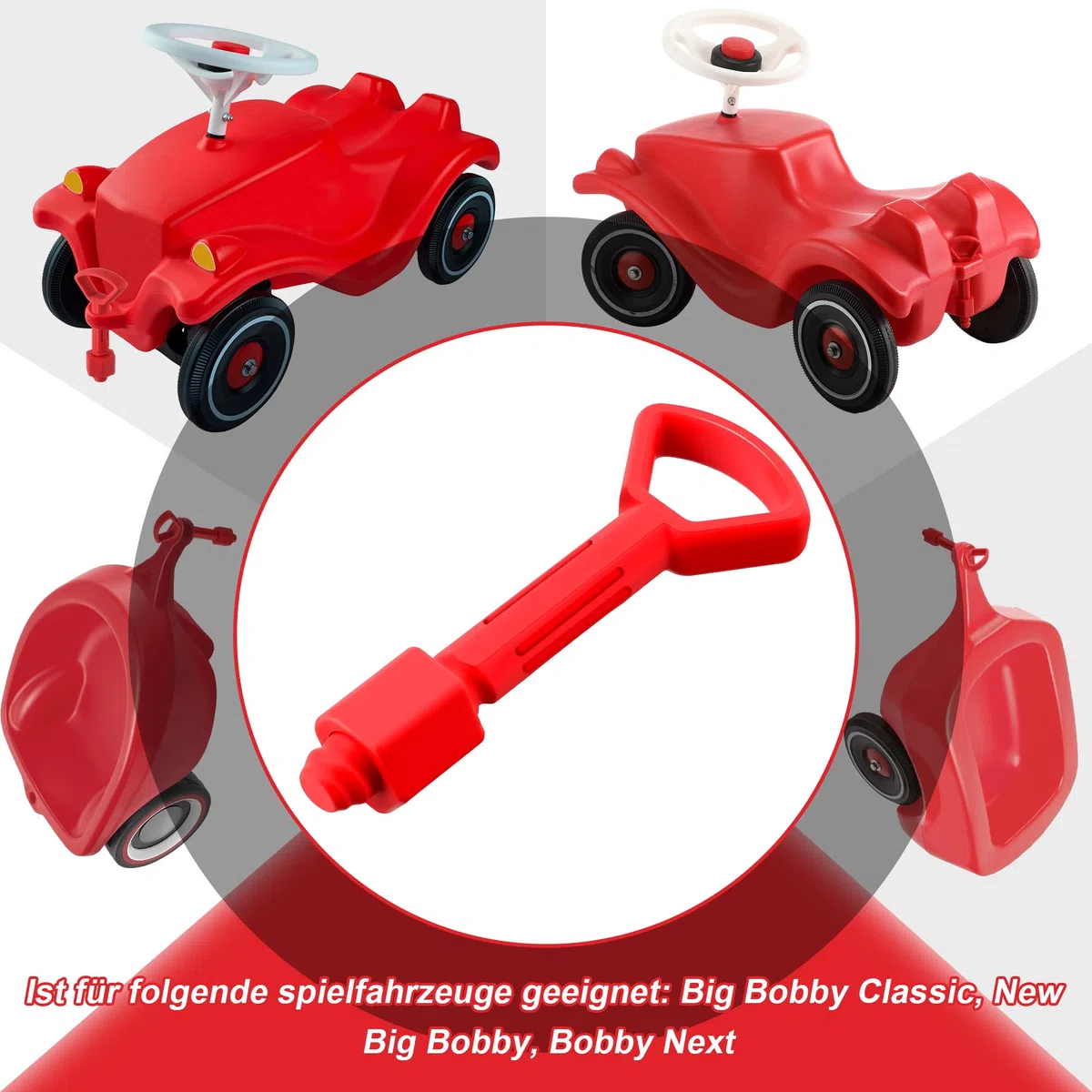 Enhon 2 Stück Ersatzkupplungsstift für Big Bobby Car Classic, Rot Anhängerkupplungsstift, Zubehör für Kinderfahrzeuge, Hochwertiger Kunststoff