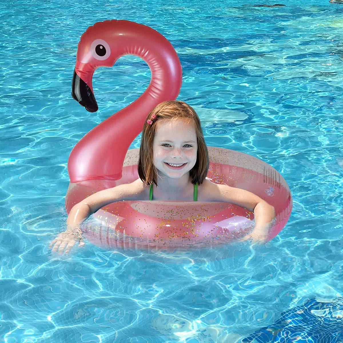 Anello di Nuoto, Gonfiabile Salvagente Piscina ,Anello di Nuoto, Galleggiante Anello di Nuoto,Salvagente fenicottero con paillettes， Anello da Nuoto Flamingo , Materiale: PVC, Per Bambini e Adulti