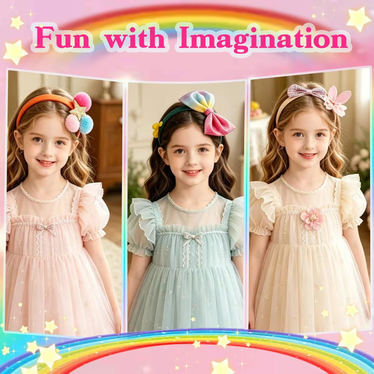 Set di fasce per capelli fai da te per ragazze, fasce per capelli e accessori fai da te | Cerchietto creativo per capelli, per bambini, compleanno, Halloween, Natale, Pasqua