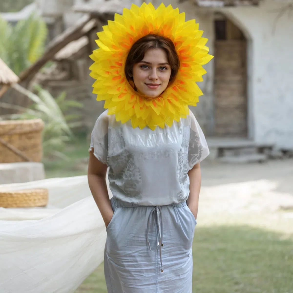 Costume da fiore | 3 cappelli divertenti per adulti e bambini, costume da girasole da 16, 5 pollici, copricapo divertente per feste da ballo, festival, giochi, spettacoli, oggetti di scena