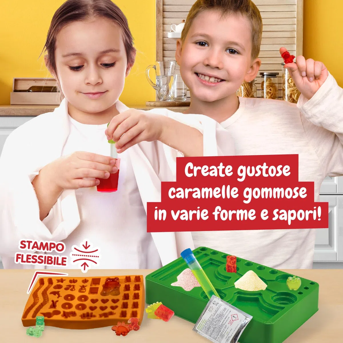 Science4you Laboratorio di Caramelle Gommose– Kit per la Confezione di Caramelle per Creare Dolci in 19 Forme Diverse, Comprese Quelle dell'Orso Gigante, Regalo per Bambini di 7 8 9 10 11+ Anni