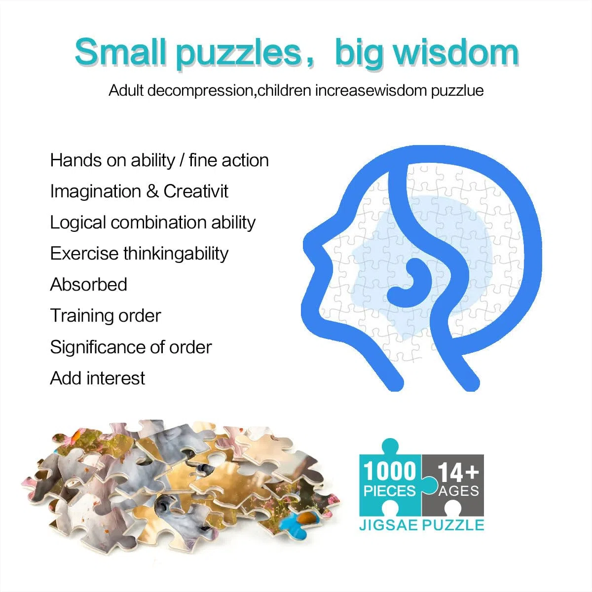 Puzzle da 1000 pezzi per adolescenti UNICORNO FANTASY EPICO Allena il tuo cervello e le tue mani perché è ideale come regalo per tutta la famiglia 38x26cm