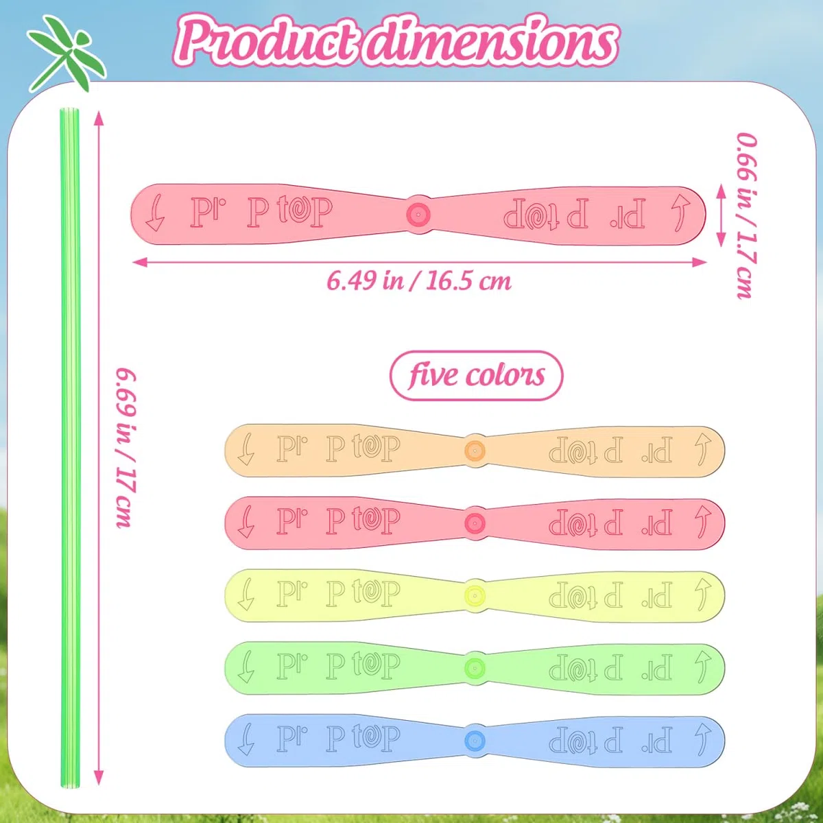 Toyvian 40Pcs- Dragonfly Mano Sfregamento Doppio Volante Foglie Di Plastica Libellula Giocattolo Elicottero Rotazione Bambini Giocattolo All'aperto Regalo Colore Casuale