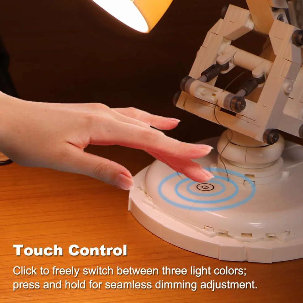 Kit di luci a blocchi di costruzione compatibile con Lego 21357 Pixar Luxo Jr- Interruttore touch di controllo 3 colori e LED dimmerabili Cavo USB da 43 pollici, facile da installare, set di