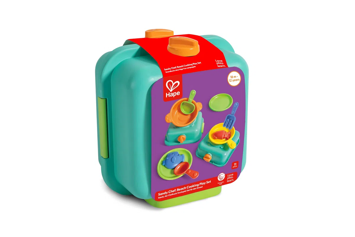 Hape Set da Cucina per Bambini da Spiaggia, 11 Accessori per Giocare al Mare