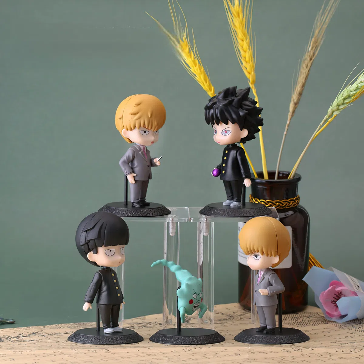 Mob Psycho 100 Figure, 10,9 cm Anime personaggi dei cartoni animati Statua da collezione Modello Figura Giocattoli Ornamenti per Fan Collezione Regali (5 pezzi)