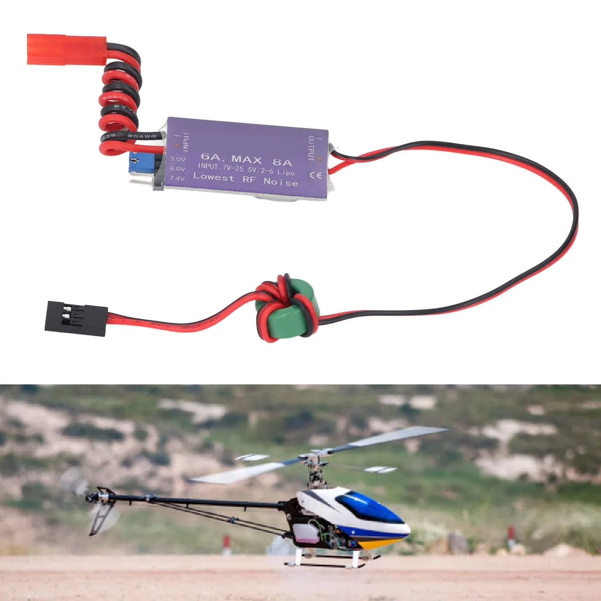 Fafeicy Modulo Regolatore Esterno del Regolatore di Tensione UBEC 5V 6V 7.4V 6A ELICOPTER RC RC 7 a 25,5 V.