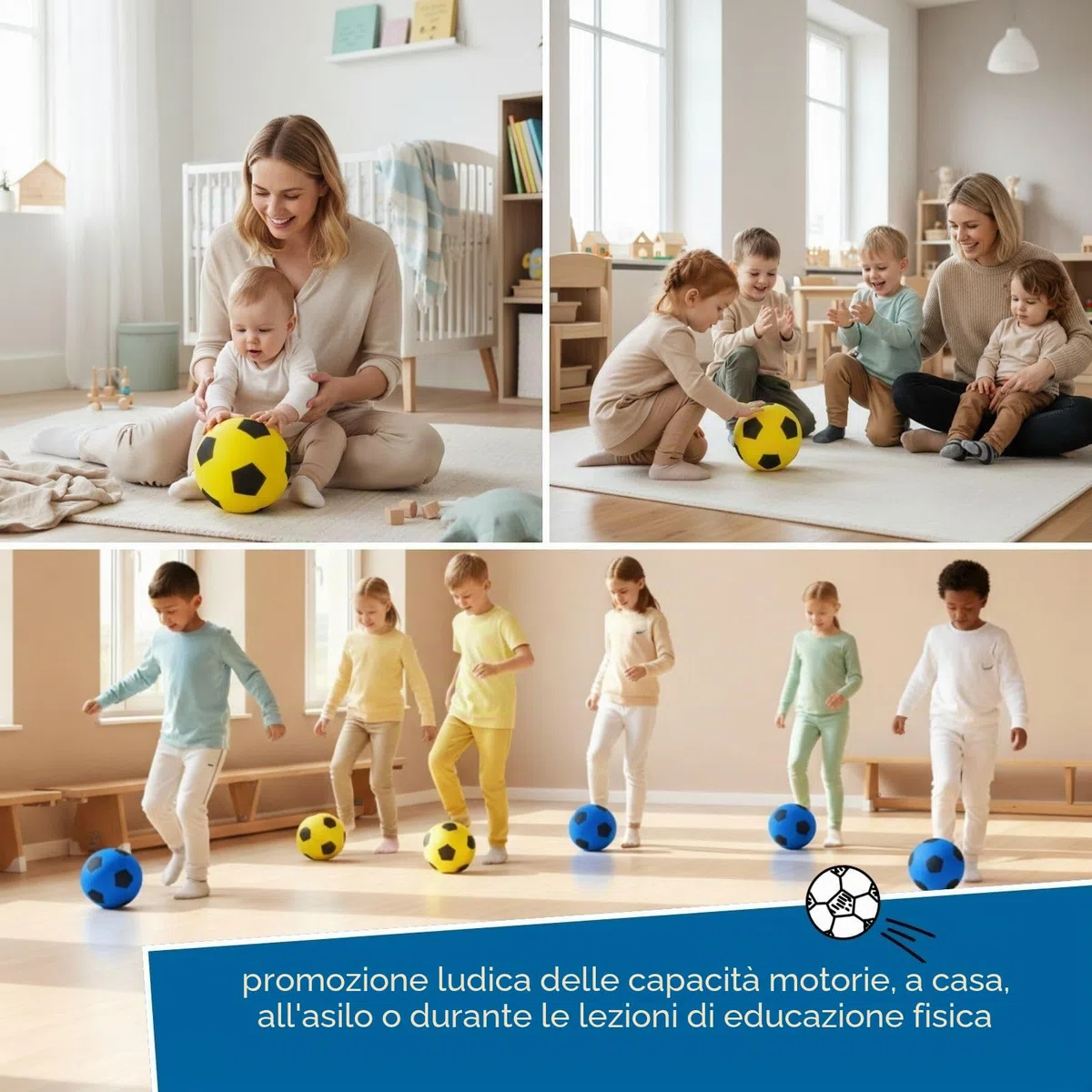 alldoro Palla in schiuma, Ø 20 cm, palline morbide extra morbide, per bambini a partire da 0 anni, silenziosa e leggera, per interni ed esterni