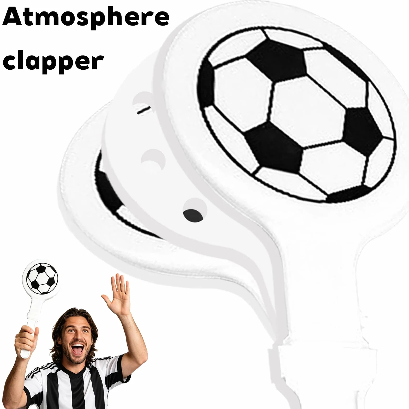 3 Vuvuzela a Forma di Pallone da Calcio con 6 Clap-main de football, corni da calcio, Trombe da Stadio per Eventi Sportivi, Tornei di Calcio, Basket trombette festa compleanno