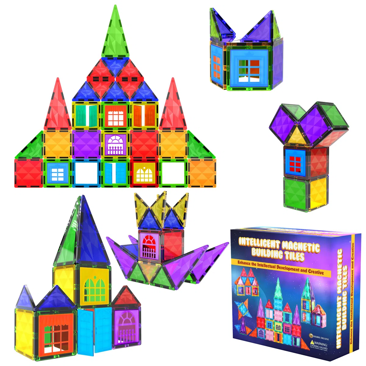 Gioco di Blocchi di Costruzione Magnetici – Blocchi Magnetici Educativi STEM per Bambini, Apprendimento Prescolare Sensoriale Montessori Giocattoli Magnetici per Bambini e Bambine 3+ Anni – 42 Pezzi